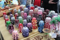 Exhibition of handmade works by inmates at B.P. Hasdeu Library